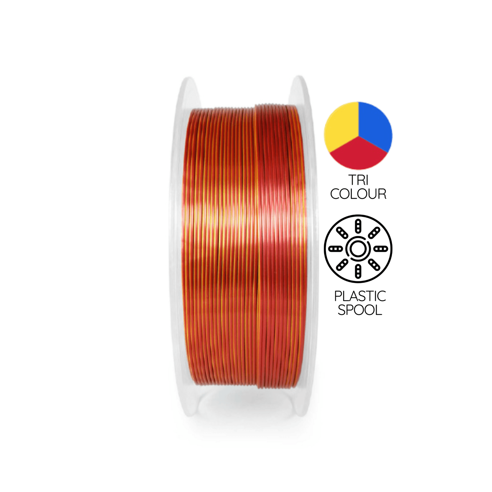 Filaform Tri-Colour Silk PLA in Gold, Blue & Red