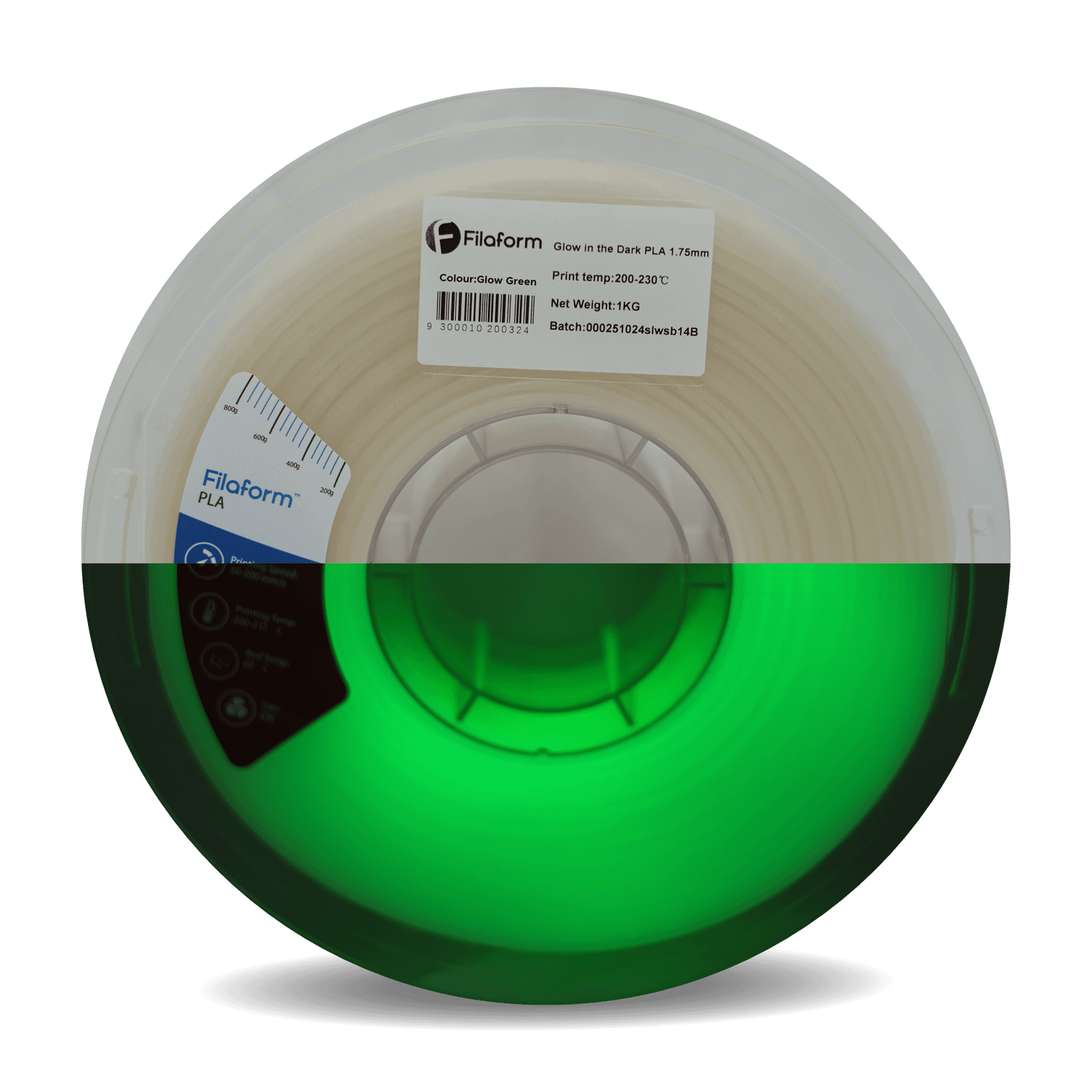 Filaform Glow in the Dark PLA in Glow Green