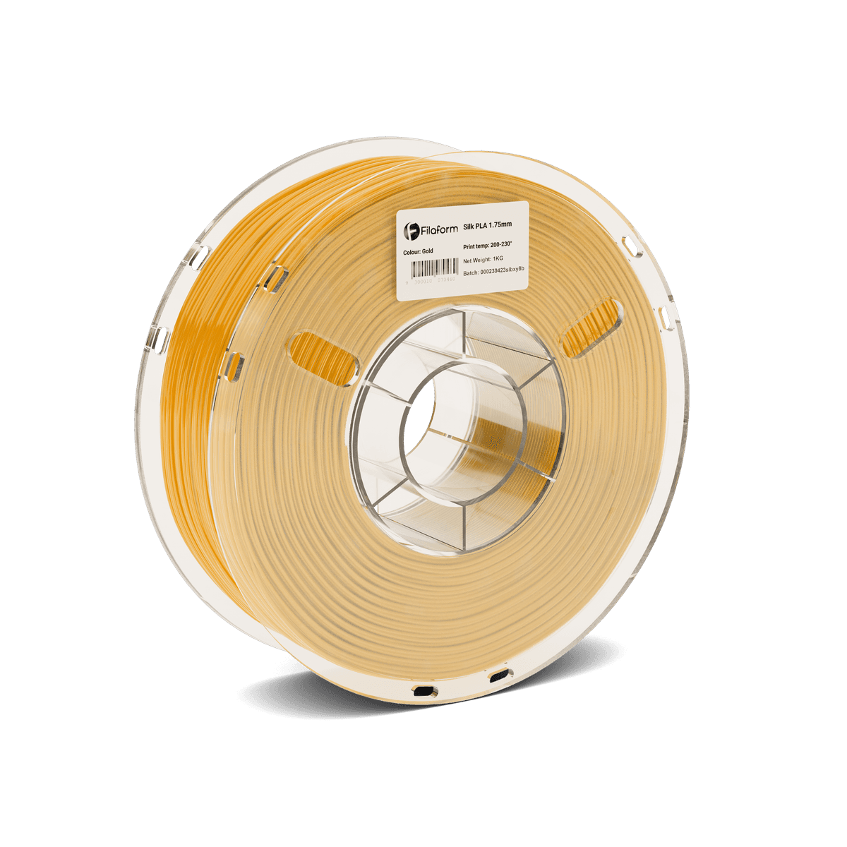 A 1kg spool of Filaform Silk PLA in Gold, 1.75 mm